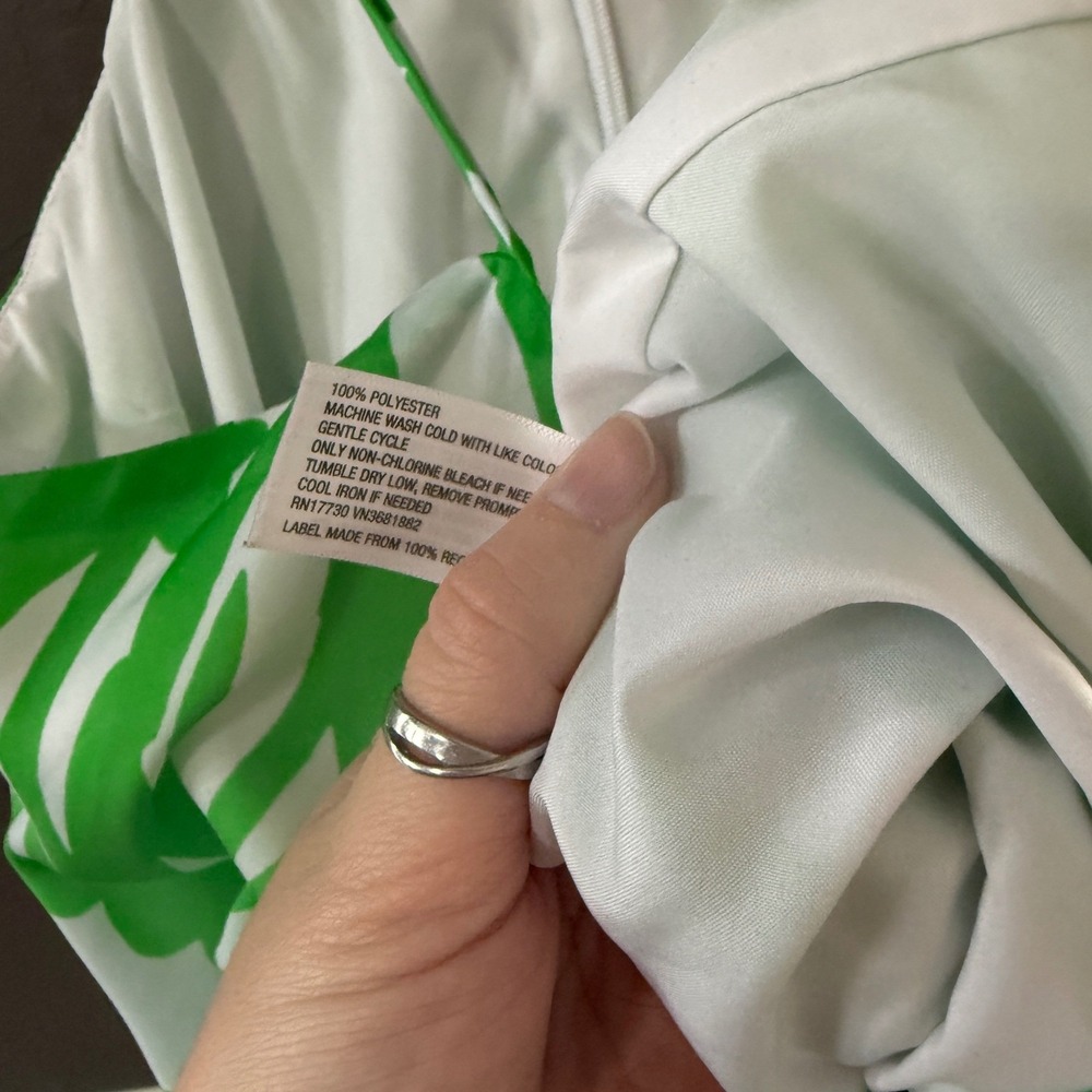 Lilly Pulitzer Target Green Tropical Palm Leaf Maxi Jumpsuit Womens S Vacation - Picture 10 of 10